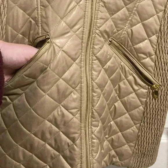Via Spiga Women’s Puffer Coat w/ Detachable Hood Gold Sz. S - Picture 11 of 13
